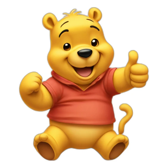 Winnie the pooh doing a thumbs up sticker
