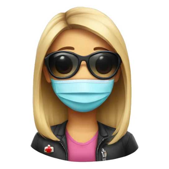 girl with sunglasses and mask smil medic sticker