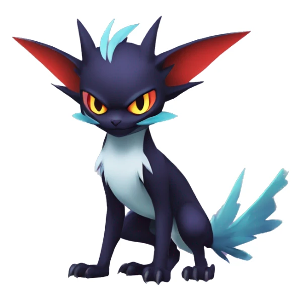 Edgy Cool Litten-Noivern-Noibat-Absol-Pokémon Full Body sticker