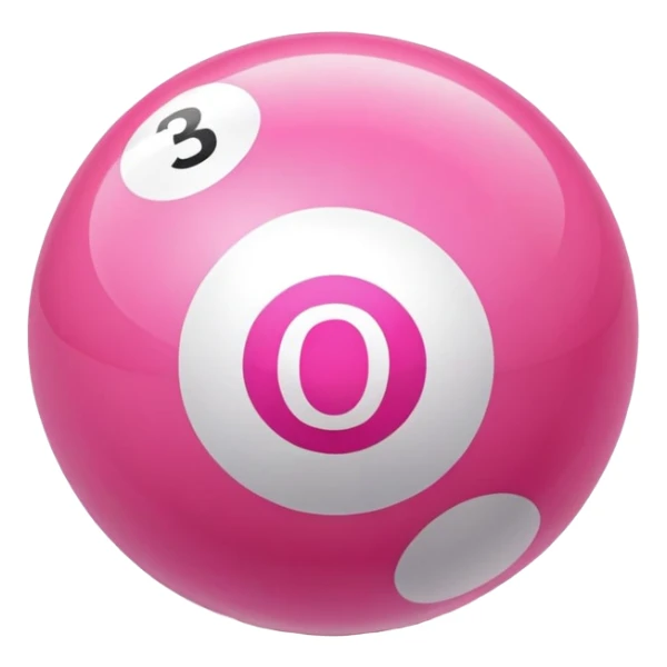 Bola de billar con un número tres rosa sticker