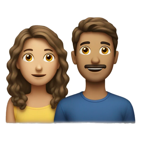 Two adults talking, one is french and the other is spanish sticker