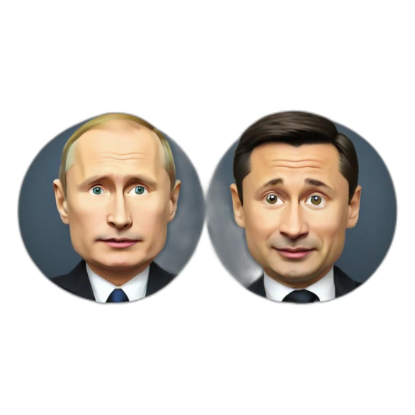 Vladimir Putin and Vladimir Zelensky sticker