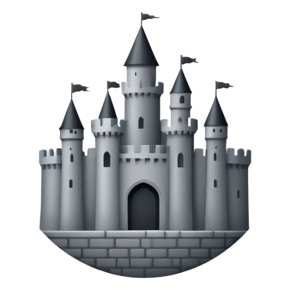flat minimalist icon of a circle with ridges like a castle with a rook in it sticker