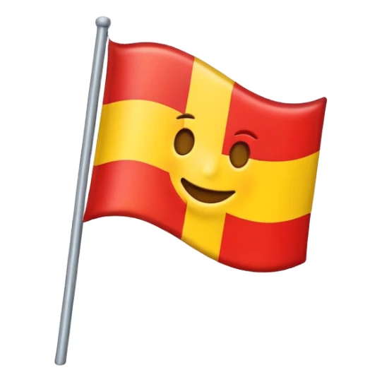 Flag emoji with 1:1 yellow red colour  sticker
