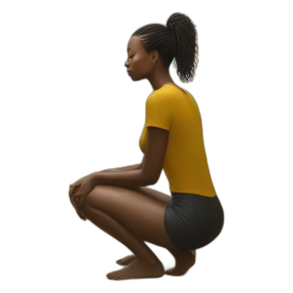 Hyper-realistic painting savanna bond kneeling behind view sticker