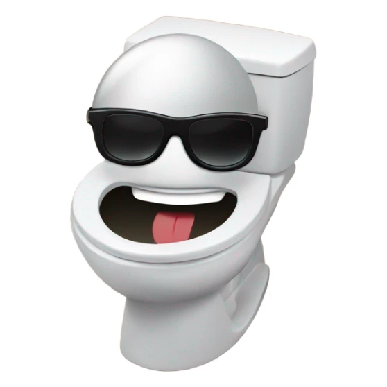 Toilet with sunglasses on the beach  sticker