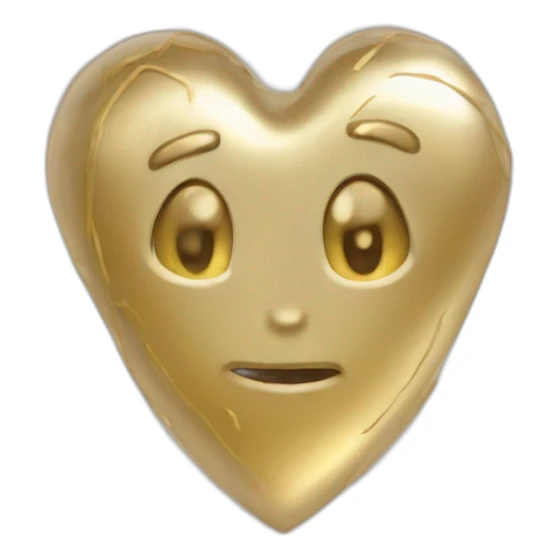 Heart golden sticker