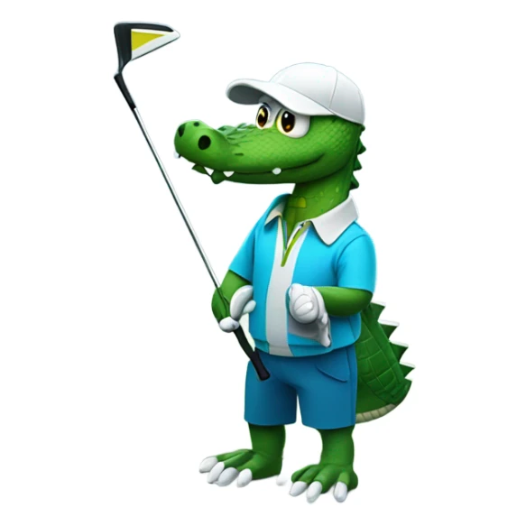 Alligator playing golf in the snow sticker