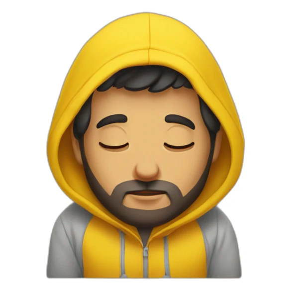 Armenian men  with yellow hoodie sleeping sticker