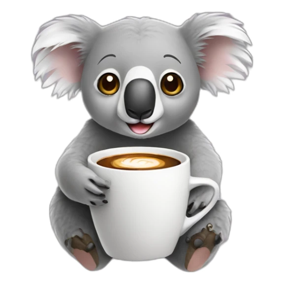 Koala with a cup of coffee sticker