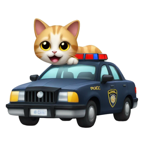 cat in police car viwuviwu sticker
