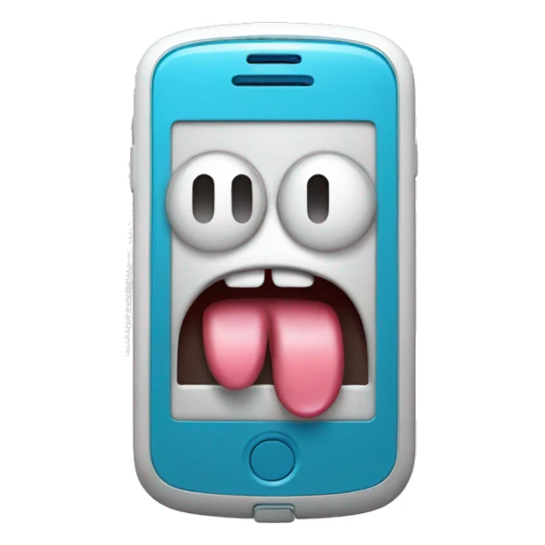 Phone are Face with tongue and drop of sweat sticker