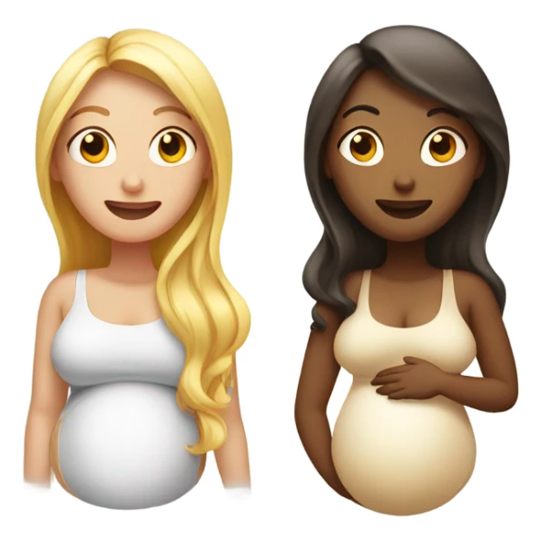 2 pregnant women talking - one white and one kinda tan sticker