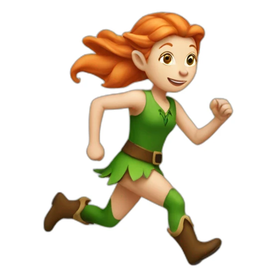 Ginger woman elf running sticker