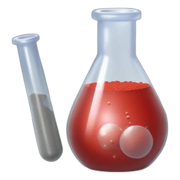 metal powder red in laboratory tube sticker