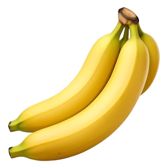 Cinematic bright yellow bananas, smooth peel with gentle curves, slightly ripened, stacked in a charming bunch, warm glowing background, soft and inviting. sticker