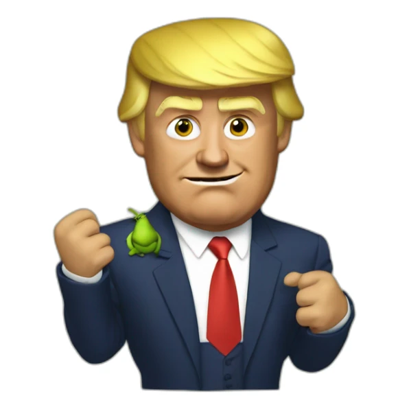 Trump qui sert la main de shreks sticker