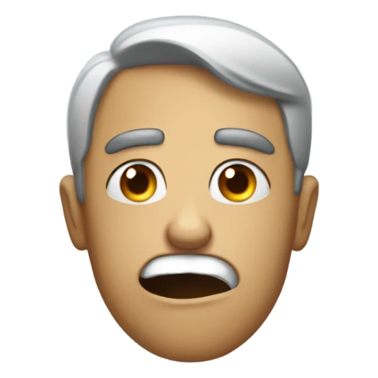 Eyes wide mouth agape concerned look sticker