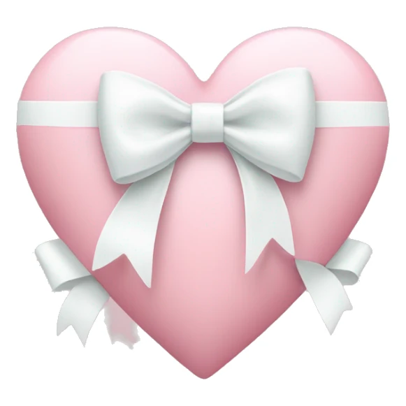 Pastel pink heart with white bow sticker