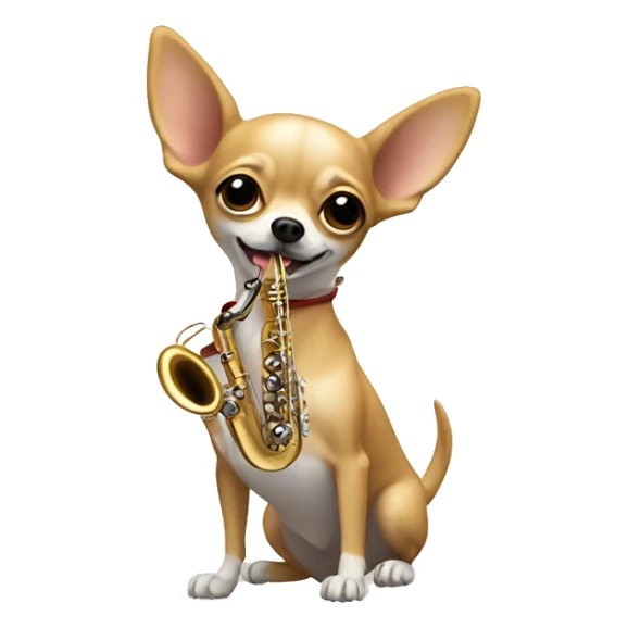 A chihuahua playing the saxophone sticker