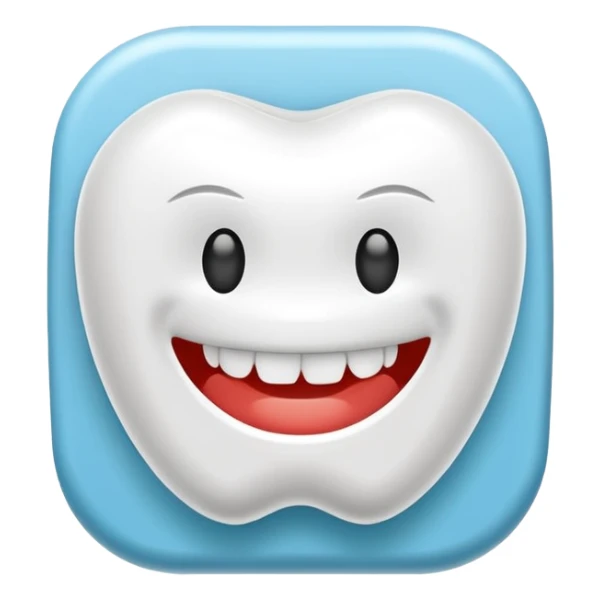 Round of white thread dental floss sticker