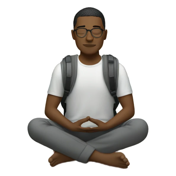 vacation in a circle withsomeone meditating at home laptop sticking out backpack sticker