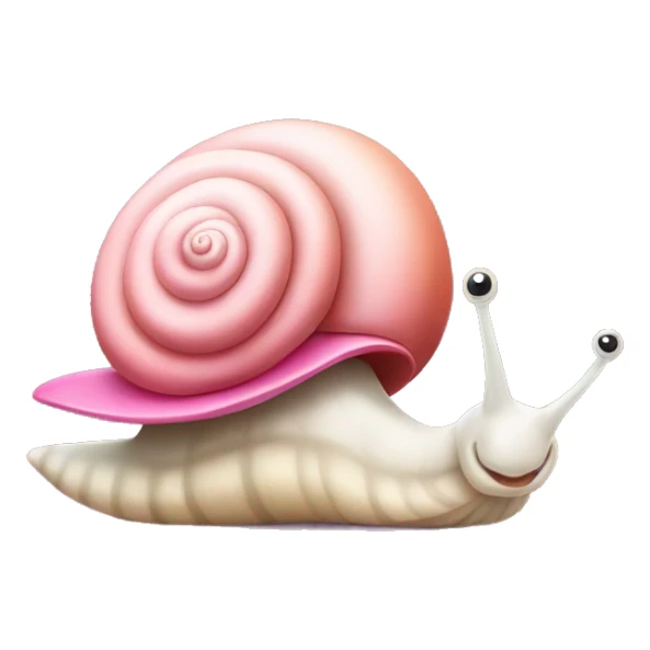 happy snail with a pink bow on top  sticker