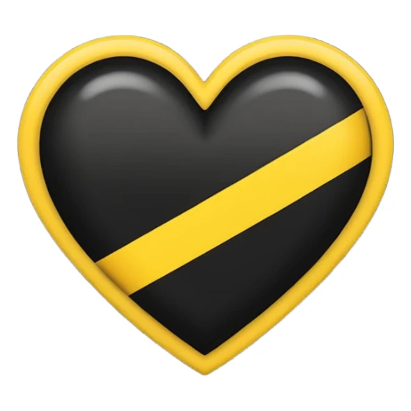 Black with vertical yellow stripe middle dashed inside black heart

 sticker