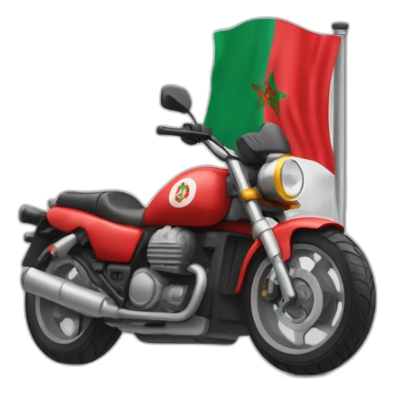 quelqu'un sur une moto avec le drapeau du Maroc derrière sticker