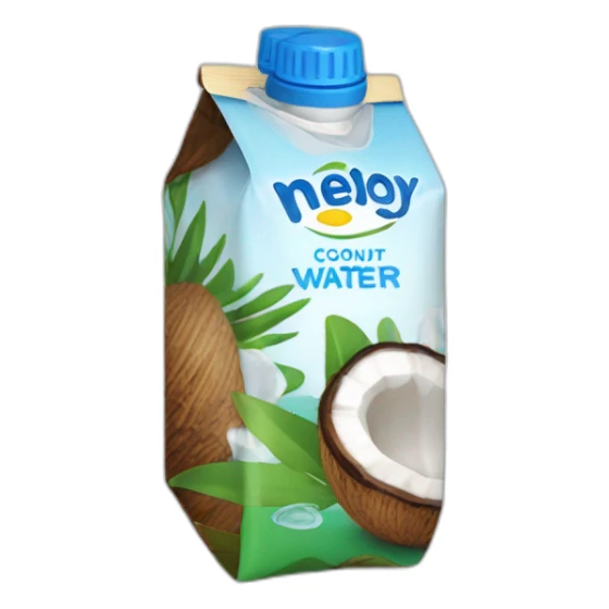 coconut water in a tetrapack sticker