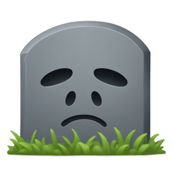 Tombstone with a sad face that says MONDAY sticker