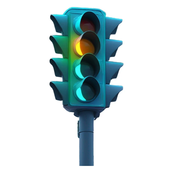futuristic traffic light blue neon smart sensors sticker