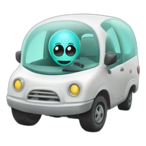Un extraterrestre dans une auto tamponneuse sticker
