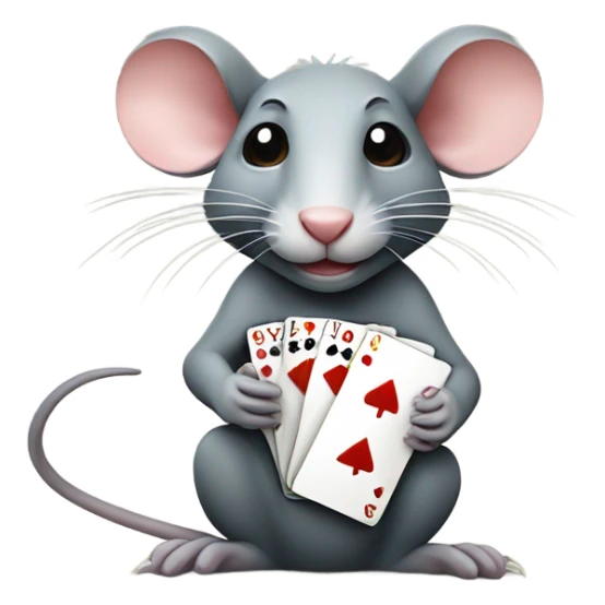 Rat on river with two poker cards  sticker