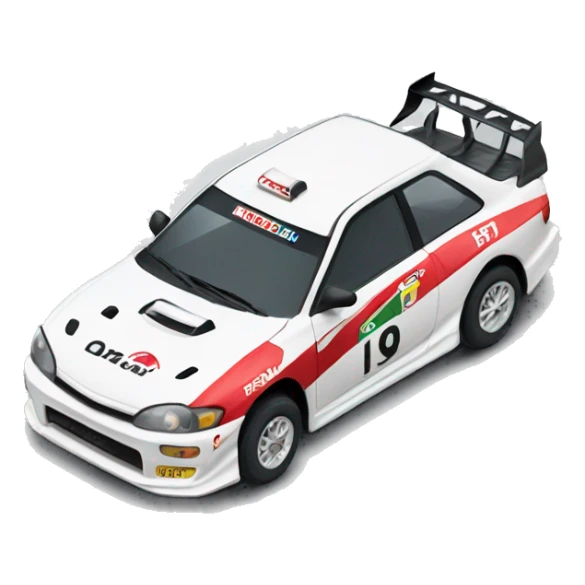 White toyota rally car sticker