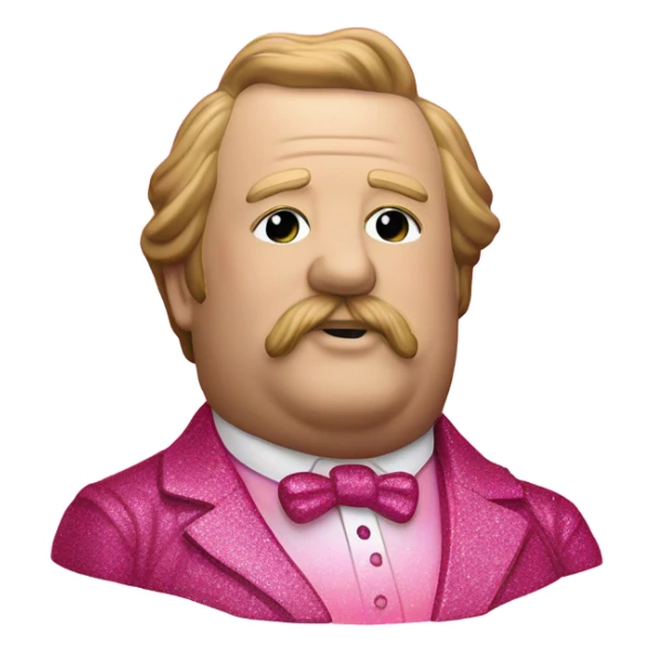 Pink ombre statue of Willam Taft With Glitter and bubbles sticker