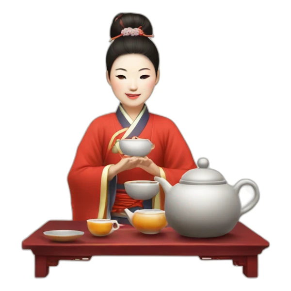 Chinese tea ceremonial 1 person  sticker