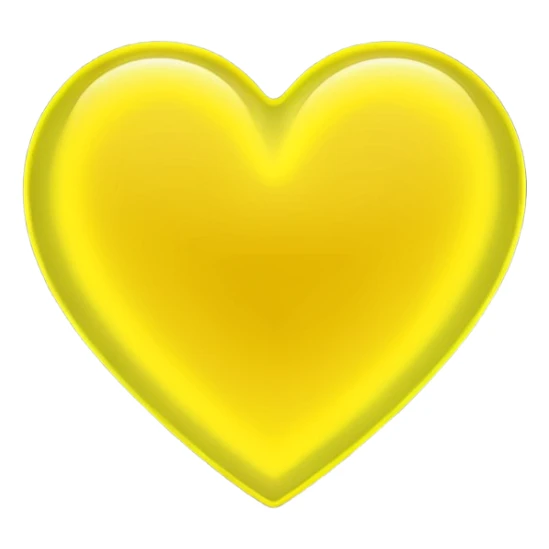 yellow heart with a neon glow sticker