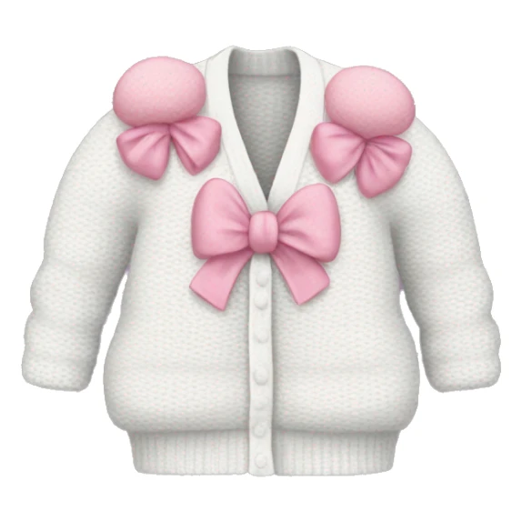 white puffy cardigan with pink bows sticker