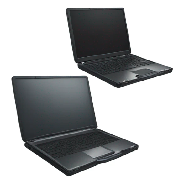 laptop and one briefcase next to it sticker