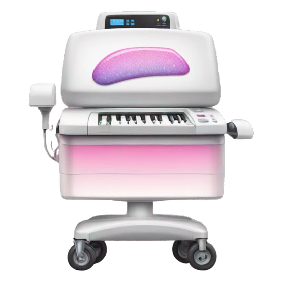 Pink ombre ultrasound machine with glitter on wheels sticker