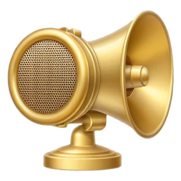 create a emoji of loudspeaker in gold color which based on this->📢 sticker