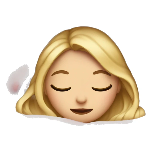 Blond girl inside a blanket sipping the with eyes closed sticker