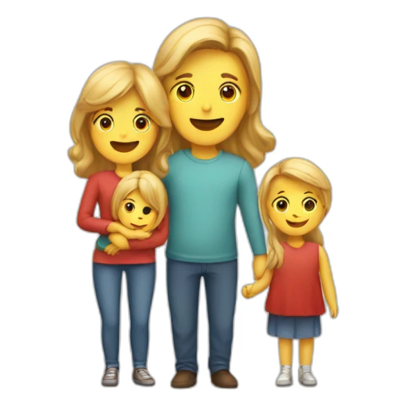 emoji danish family with mom, dad, kid sticker
