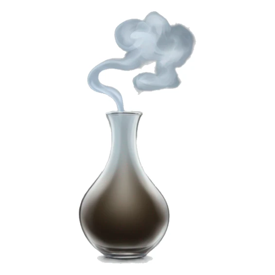 smoke coming out of clear long vase  sticker