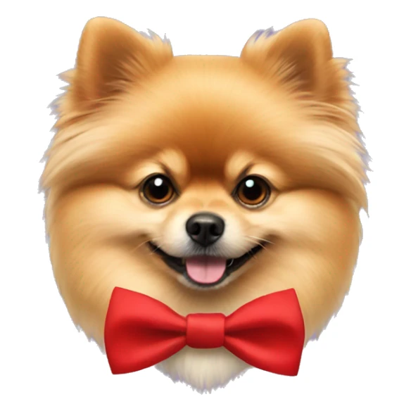 Pomeranian in red bow tie sticker