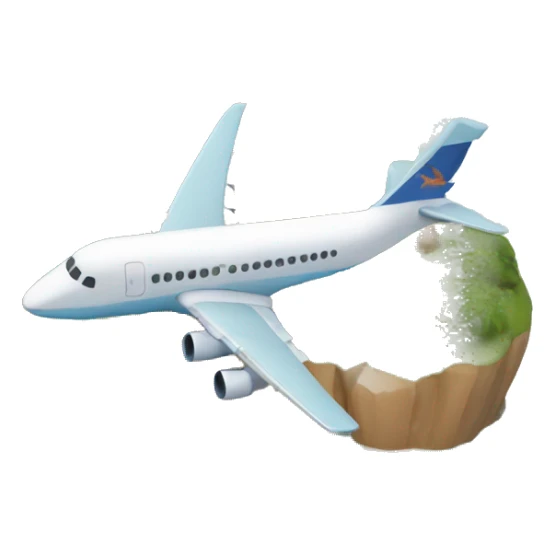 Dinosaur riding an airplane over an island sticker