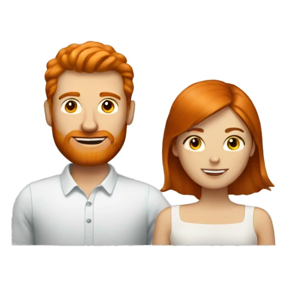 ginger hair man with brunette woman  sticker