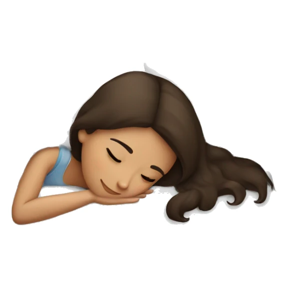 Brunette girl sleeping in the bed sticker