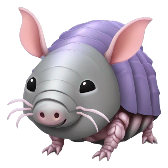 Lavender gray Pig armadillo isopod lobster fanned tail feathered tail pig armadillo darth Vader face sticker